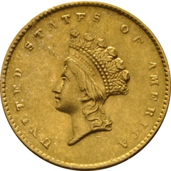 gouden American (1 Dollar) munt small Indian Head 14,3mm