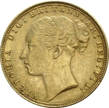 1880 Gold Sovereign - Victoria Young Head - London