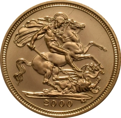2000 gouden 1/2 Sovereign munt Elizabeth II 4de Portret
