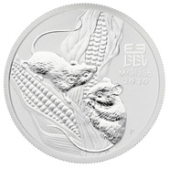 1/2 troy ounce zilveren Lunar munt - Muis - 2020