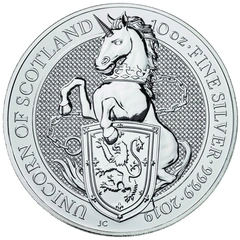 2019 10 troy ounce zilveren Queen's Beasts munt Unicorn of Scotland