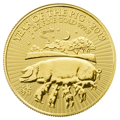 2019 1 troy ounce gouden Royal Mint Lunar munt Year of the Pig