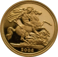 2006 Proof gouden 1/2 Sovereign munt Elizabeth II 4de Portret