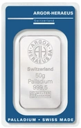 Argor-Heraeus 50 Gram Palladiumbaar