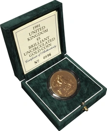 Brilliant Uncirculated Gold 1991 Five Pound Sovereign