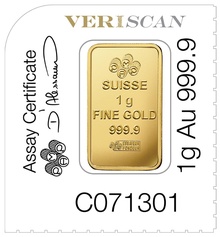 1 gram goudbaar - PAMP Suisse Multicard