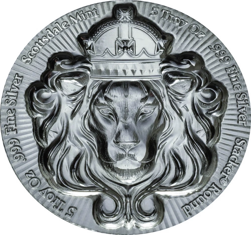 5 troy ounce zilverbaar - Scottsdale 'Round Stacker'
