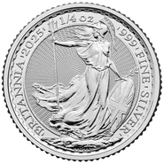 2025 1-4oz Britannia Zilveren Munt