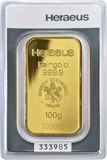 100 gram goudbaar - Heraeus