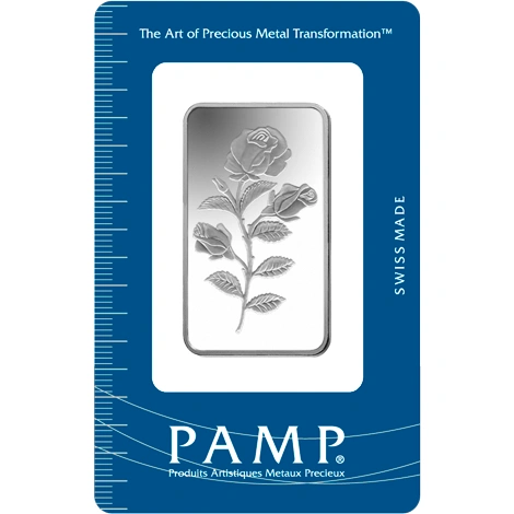 1 troy ounce zilverbaar- PAMP Rosa