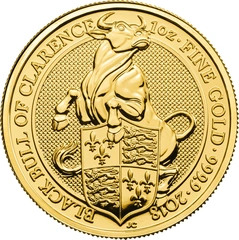 2018 1 troy ounce gouden Queen's Beasts munt Black Bull of Clarence