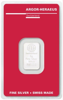 Argor-Heraeus 5 Gram Zilverbaar