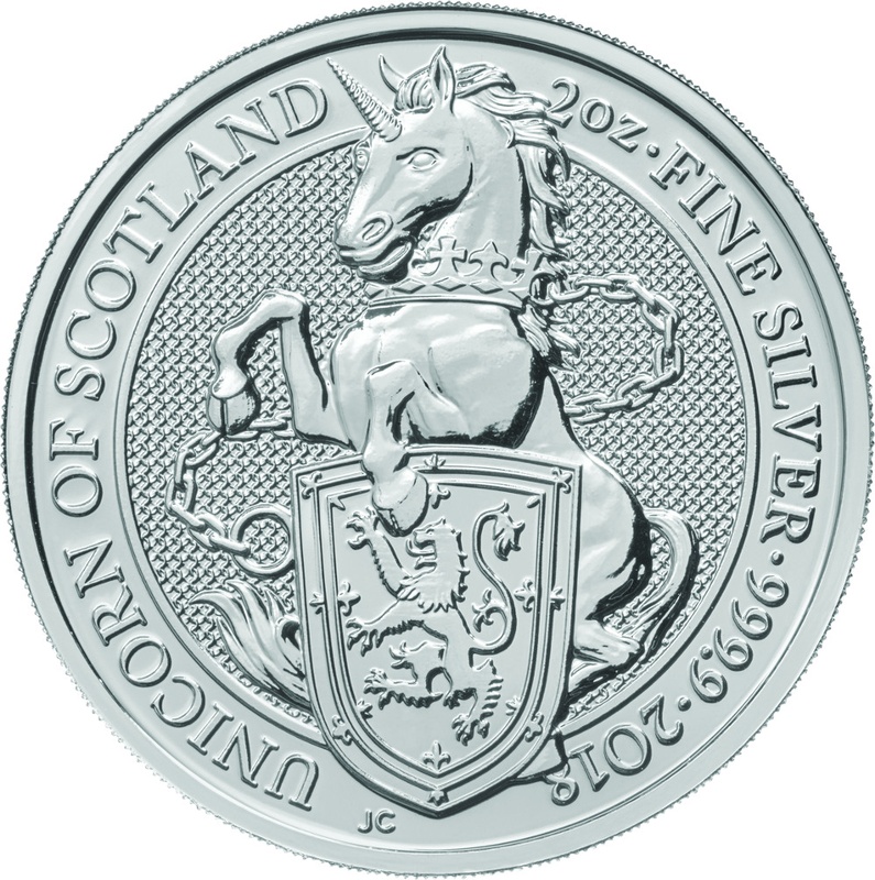 2oz Silver Coin, Unicorn of Scotland - Queens Beast