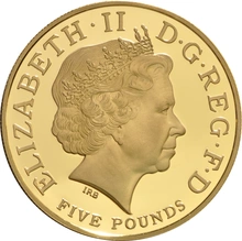 2004 - Gold Five Pound Proof Coin, Entente Cordiale