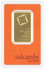 1 troy ounce goudbaar Valcambi