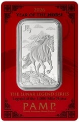 2026 1 troy ounce zilverbaar PAMP Suisse Year of the Horse