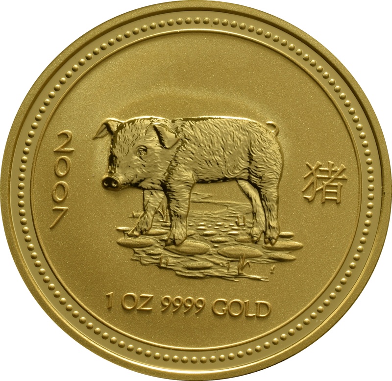 2007 1oz Gold Australian Lunar Year of the Pig
