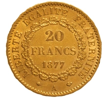 1877 20 French Francs - Guardian Angel - A