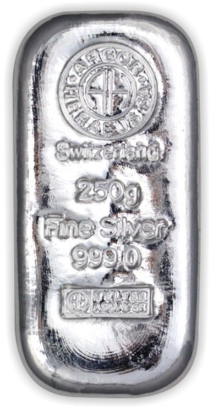 Argor-Heraeus 250 Gram Silver Bullion Bar