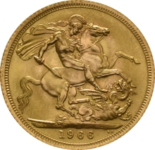 1966 Gouden Sovereign - Elizabeth II Young Head