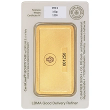100g C. Hafner Gemunt Goudbaar