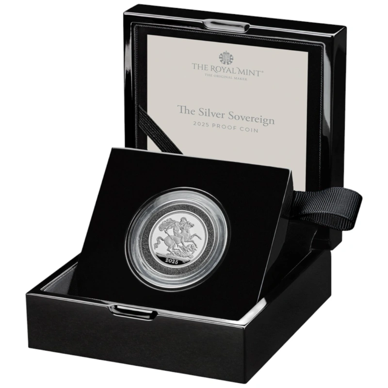 2025 Proof Zilveren Sovereign Munt In Doos