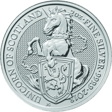2 troy ounce zilveren Queen's Beast munt - Unicorn of Scotland - 2018