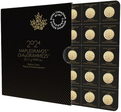 2024 25 x 1 gram gouden MapleGram munten