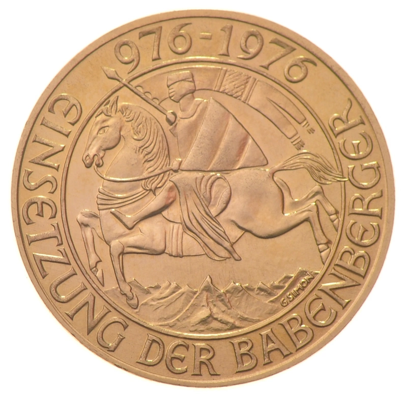 1976 Austrian 1000 Schilling Gold Coin Babenberger