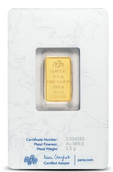 2,5 gram goudbaar PAMP Rosa