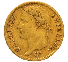 1810 20 French Francs - Napoleon (I) Laureate Head - A