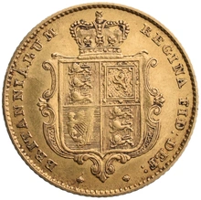 1/2 gouden Sovereign munt - Victoria Young Head (shield back)