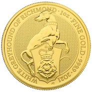2021 White Greyhound of Richmond, Queen's Beast - 1 Ons Gouden Munt