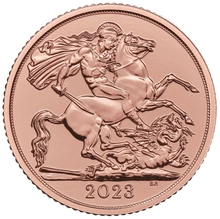 2023 £2 Twee Pond Gouden Munt (Dubbele Sovereign)
