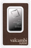 50g Platina Bar Valcambi Gemunt