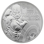 1 troy ounce zilveren Captain America munt - 2019