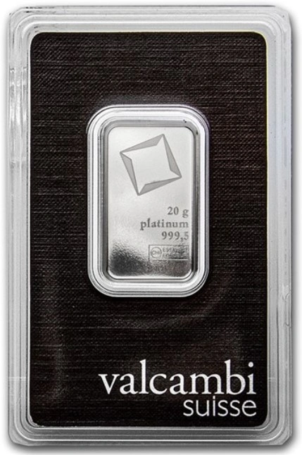 Valcambi 20 Gram Platina Baar