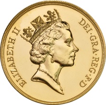 Brilliant Uncirculated Gold 1991 Five Pound Sovereign