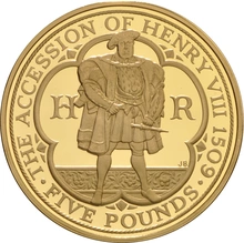 2009 UK Henry VIII £5 Gold Proof Coin