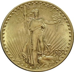 1920 gouden American Double Eagle (20 Dollar) munt St Gaudens Head Philadelphia