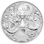 2024 1oz Perth Mint Jaar van de Draak Zilveren Munt met Privy Mark