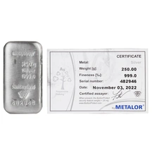 Metalor 250 Gram Zilverbaar