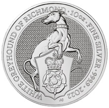2022 10 Ons Zilveren Munt, The White Greyhound of Richmond - Queen's Beast