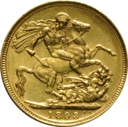 1893 Gold Sovereign - Victoria Jubilee Head - S