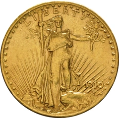 1910 gouden American Double Eagle (20 Dollar) munt St Gaudens Head San Francisco