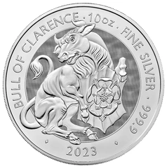 2023 10 troy ounce zilveren Tudor Beasts munt Bull of Clarence