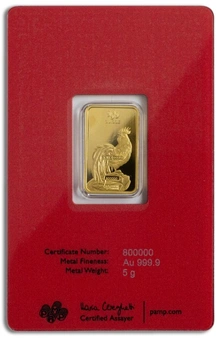 PAMP Year of the Rooster 5g Goudbaar