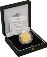 2001 Two Pound Proof Gold Coin: Marconi, Wireless Bridges