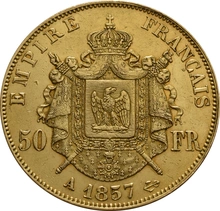 50 Franse Frank - Napoleon III (kaal hoofd)