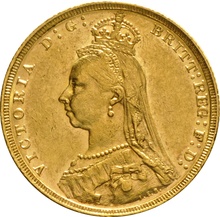 1892 Gold Sovereign - Victoria Jubilee Head - M